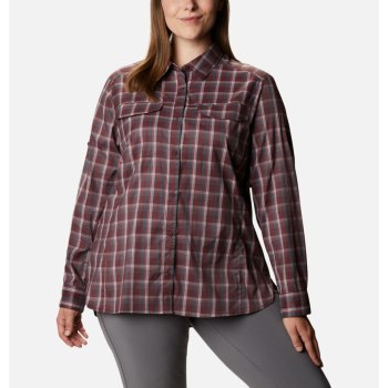 Columbia Overhemd Dames, Silver Ridge Lite Plaid Long Sleeve Plus Size Bordeaux, 35TMKCQRF